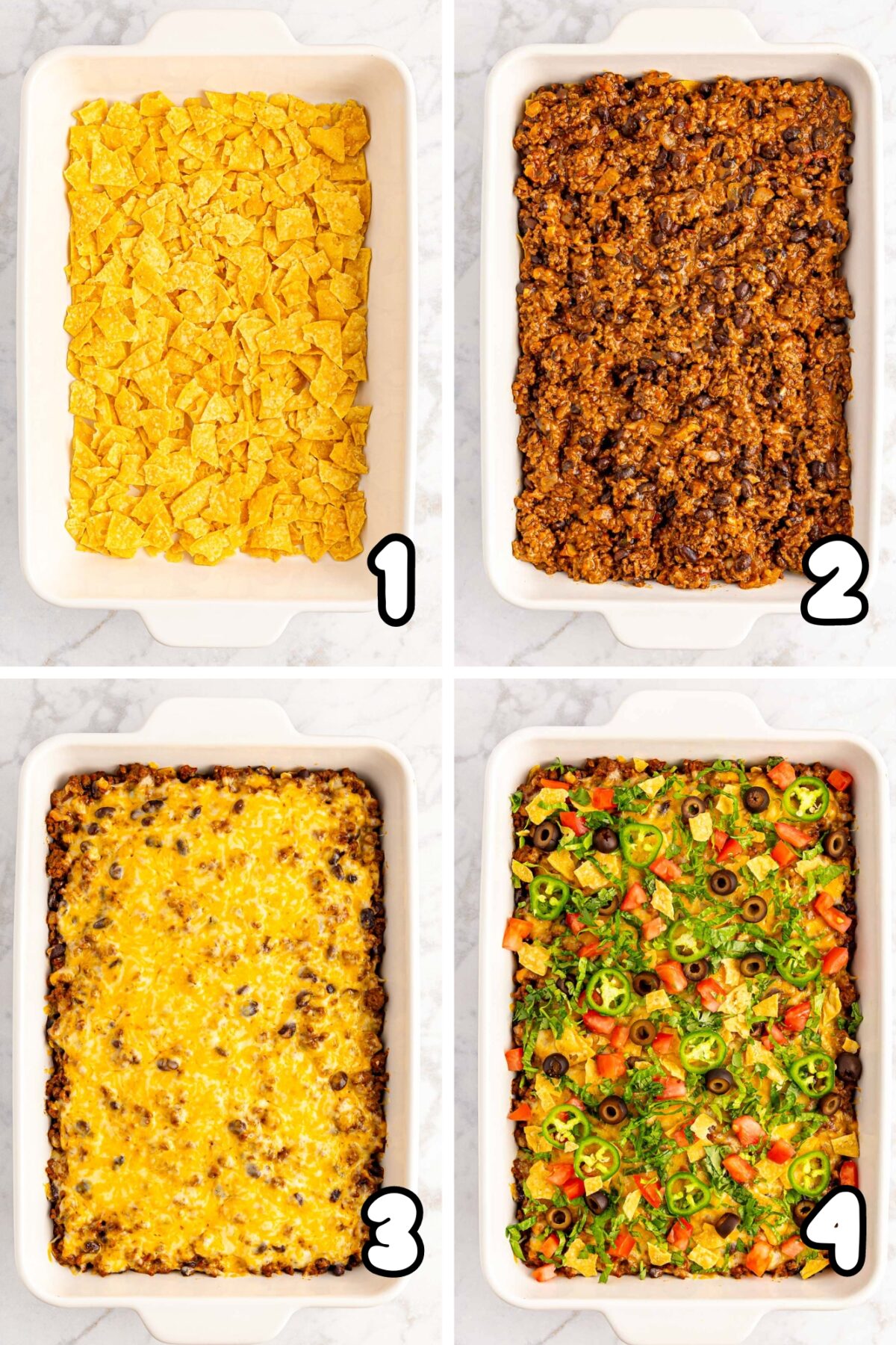 steps of how to make taco casserole