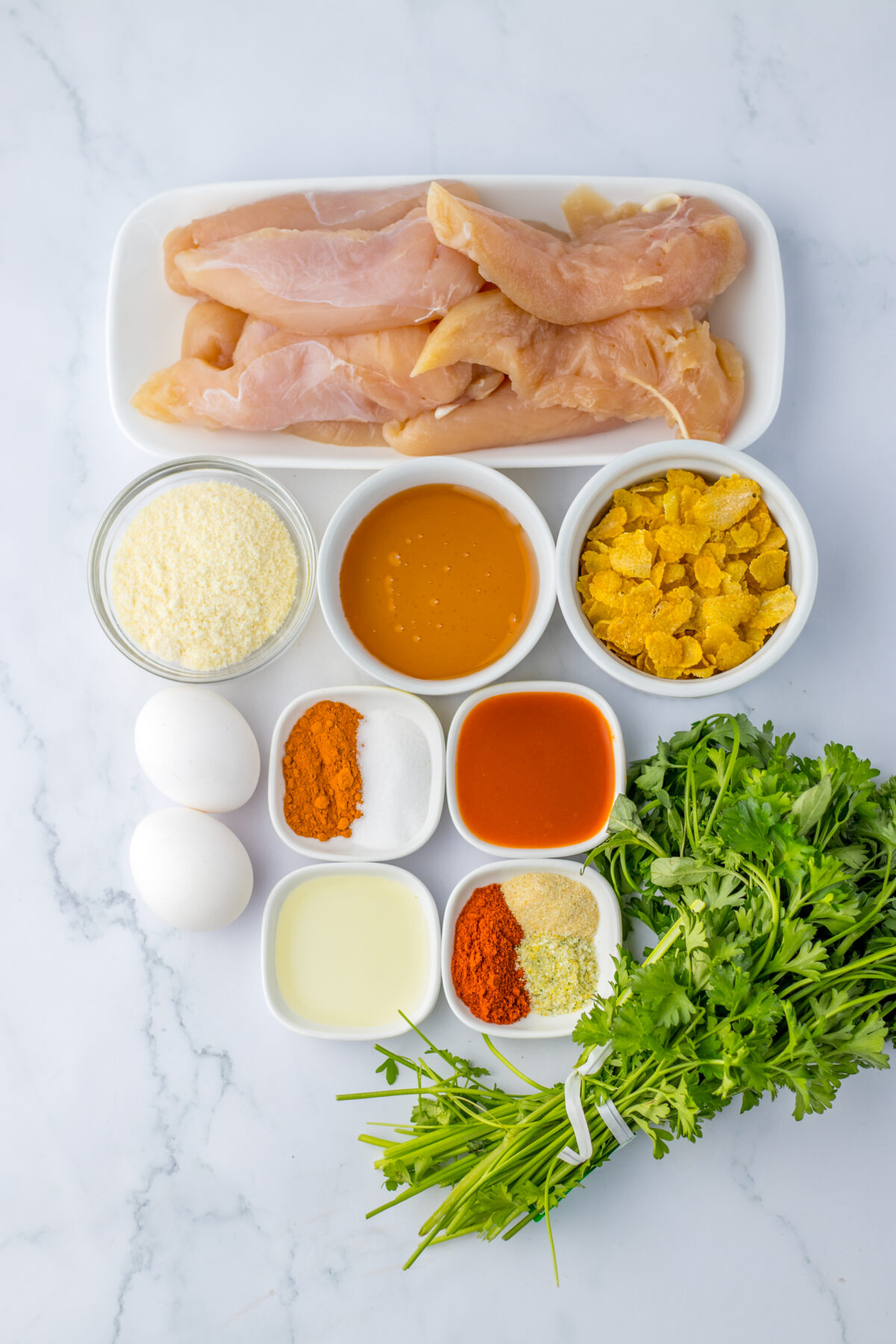 ingredients for baked hot honey chicken strips