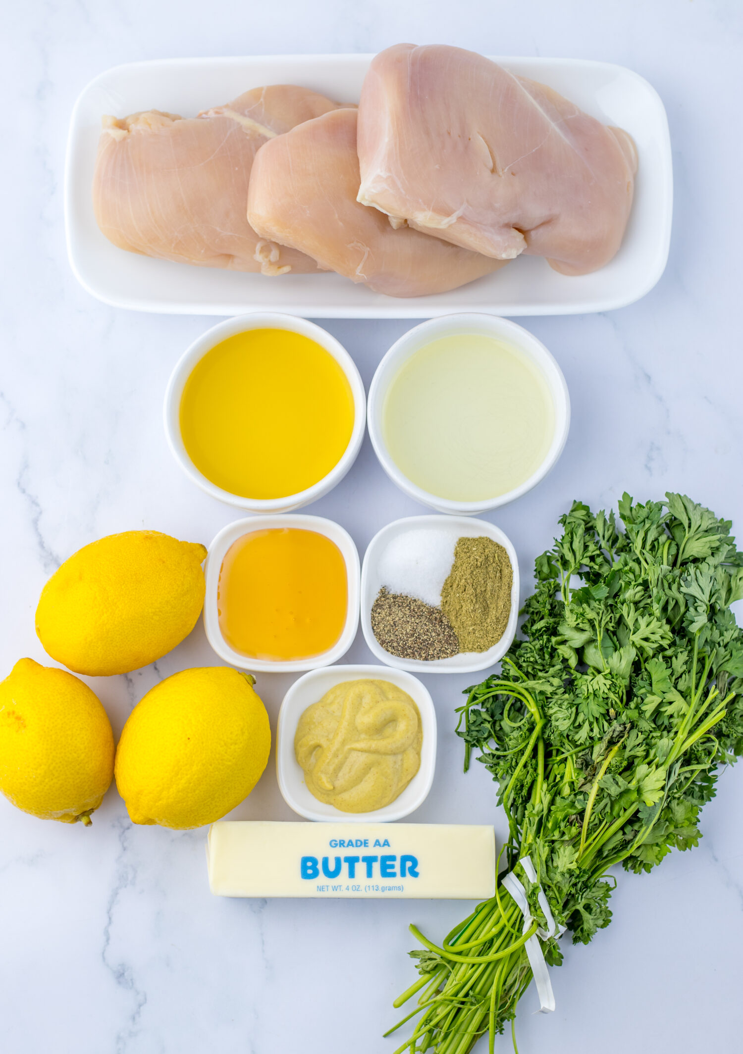 ingredients for lemon butter chicken